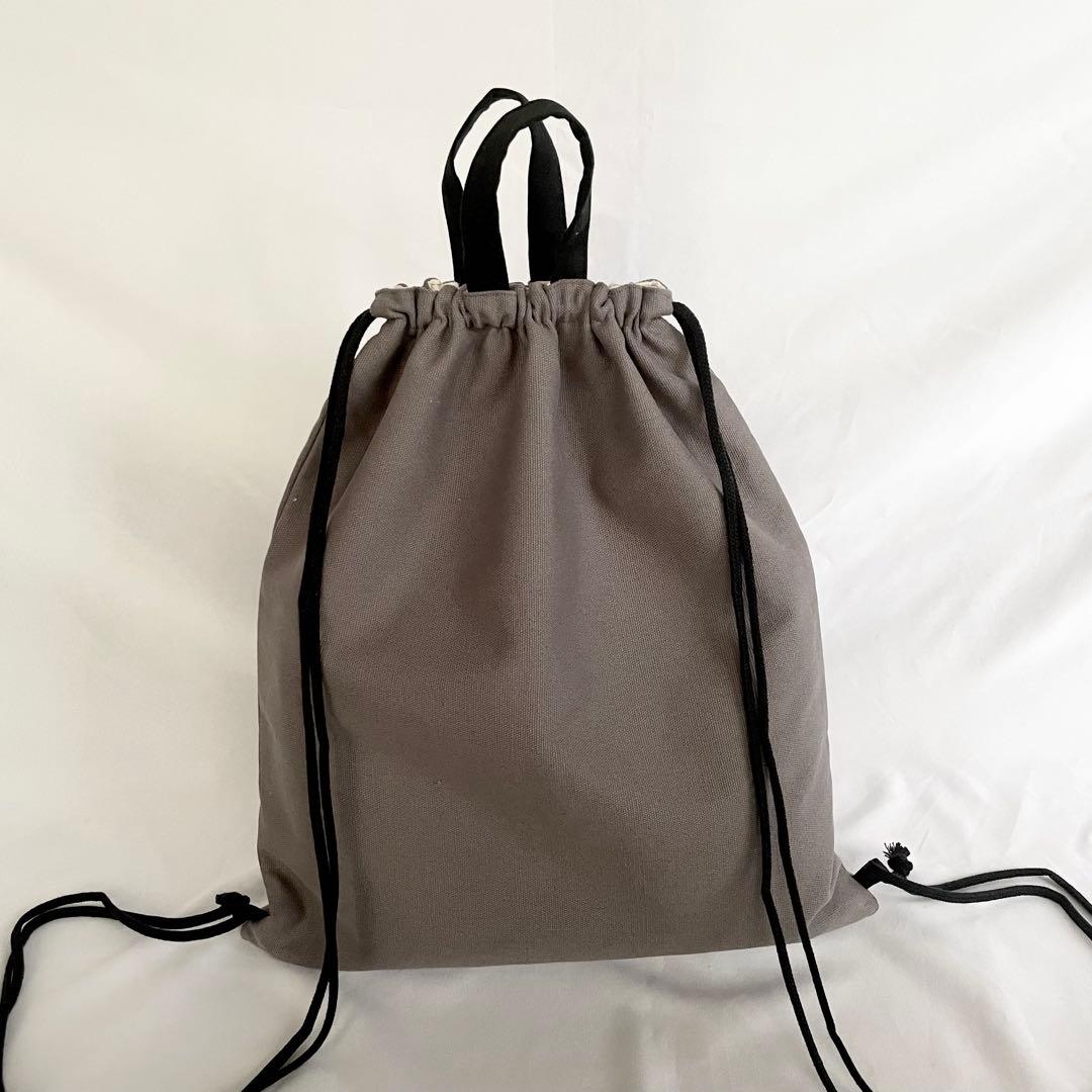 入園入学　レッスンバッグ　図書本バッグ　通園バッグ　グレー　無地　シンプル