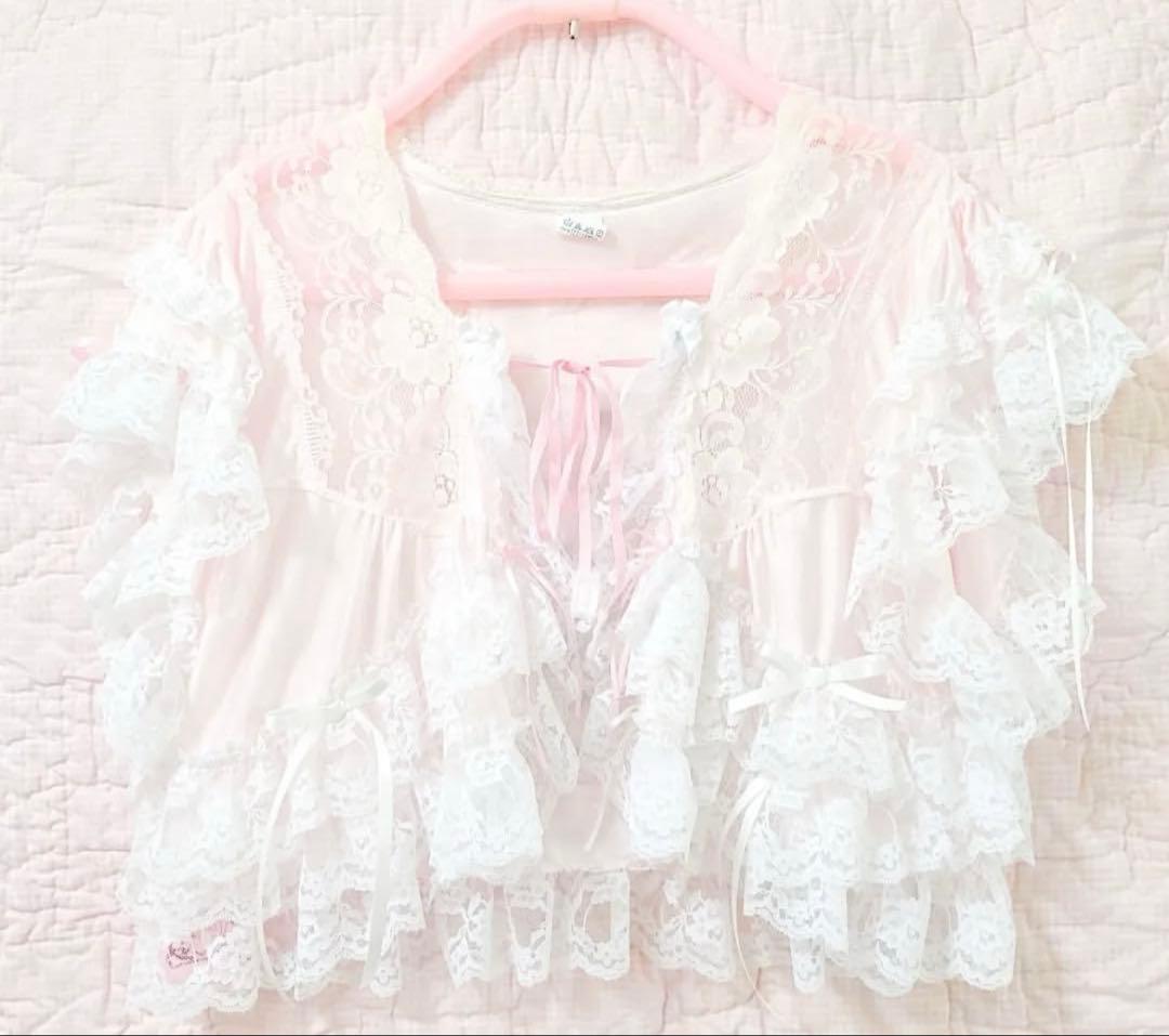 グニフニ 猫ちゃん羽織り フリフリ 甘め