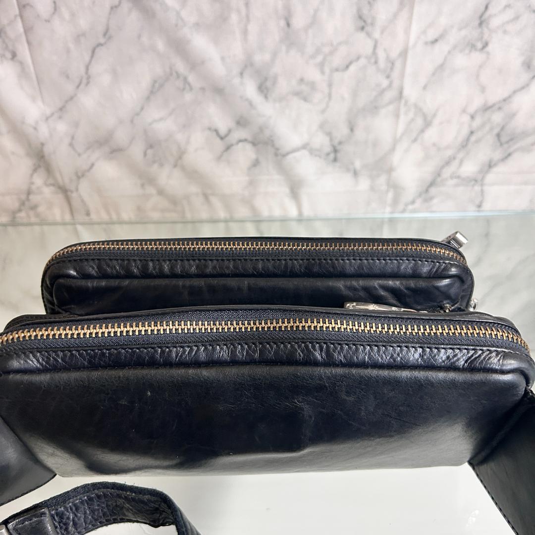 SAAD サード オールレザー ブランドロゴ金具 斜め掛け可能 ボディバック