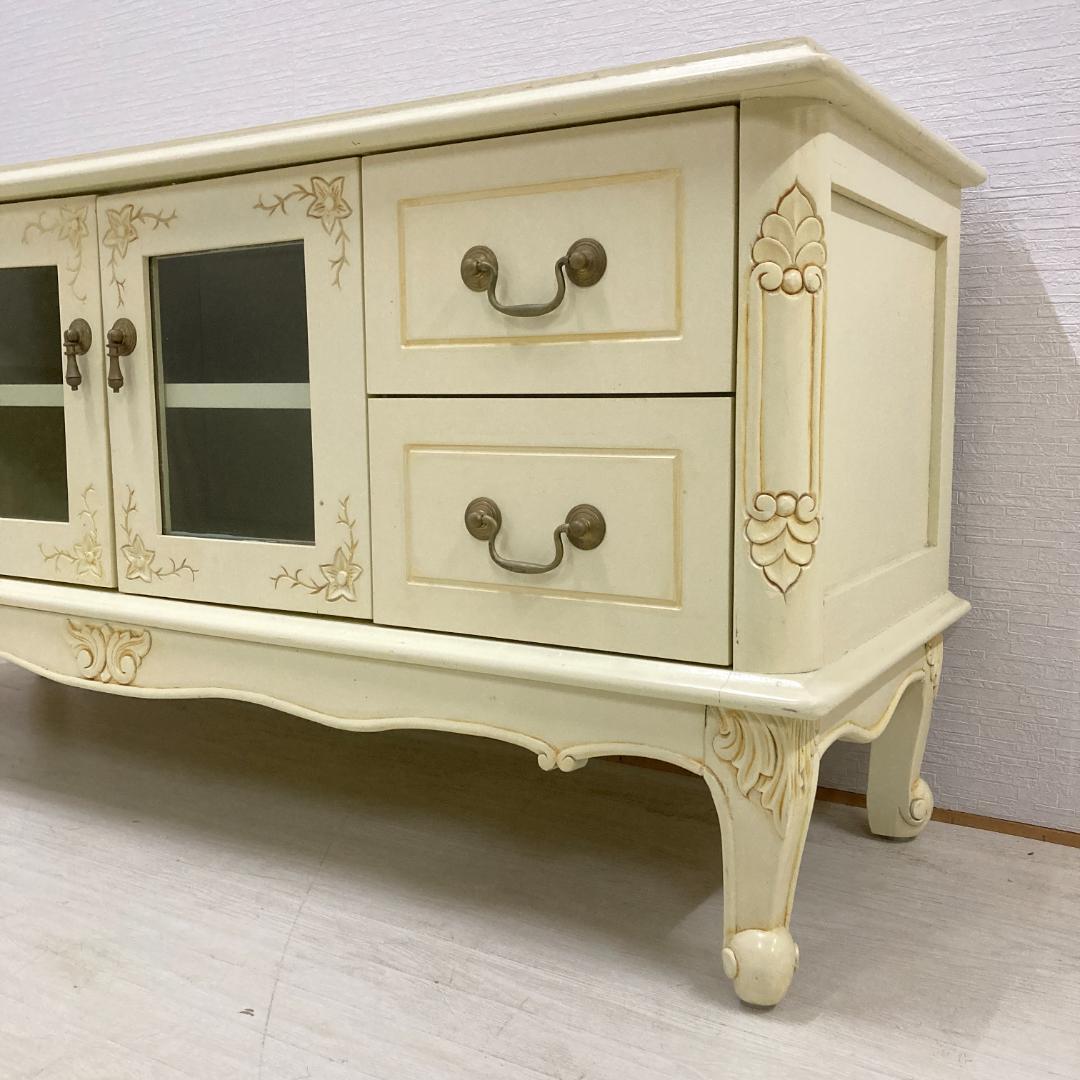 アンティーク調　テレビボード　テレビ台　ローボード　クラシック　猫脚　彫刻