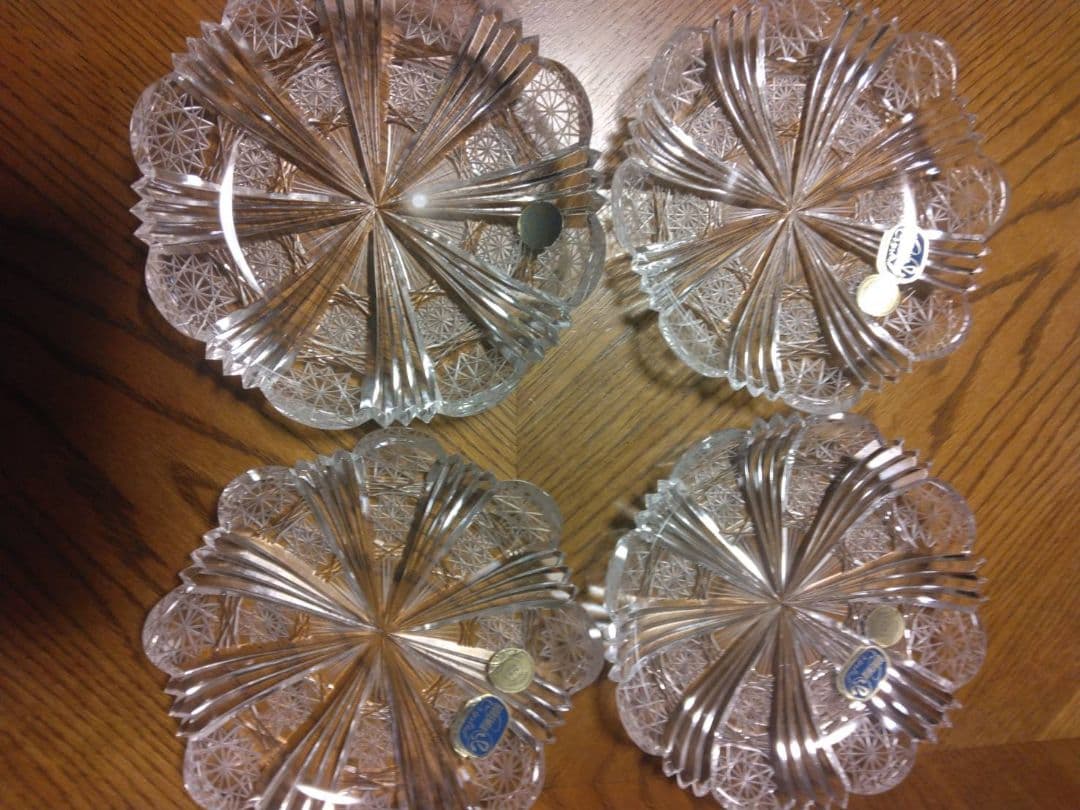 新品　BOHEMIA Crystal プレート　皿　4枚