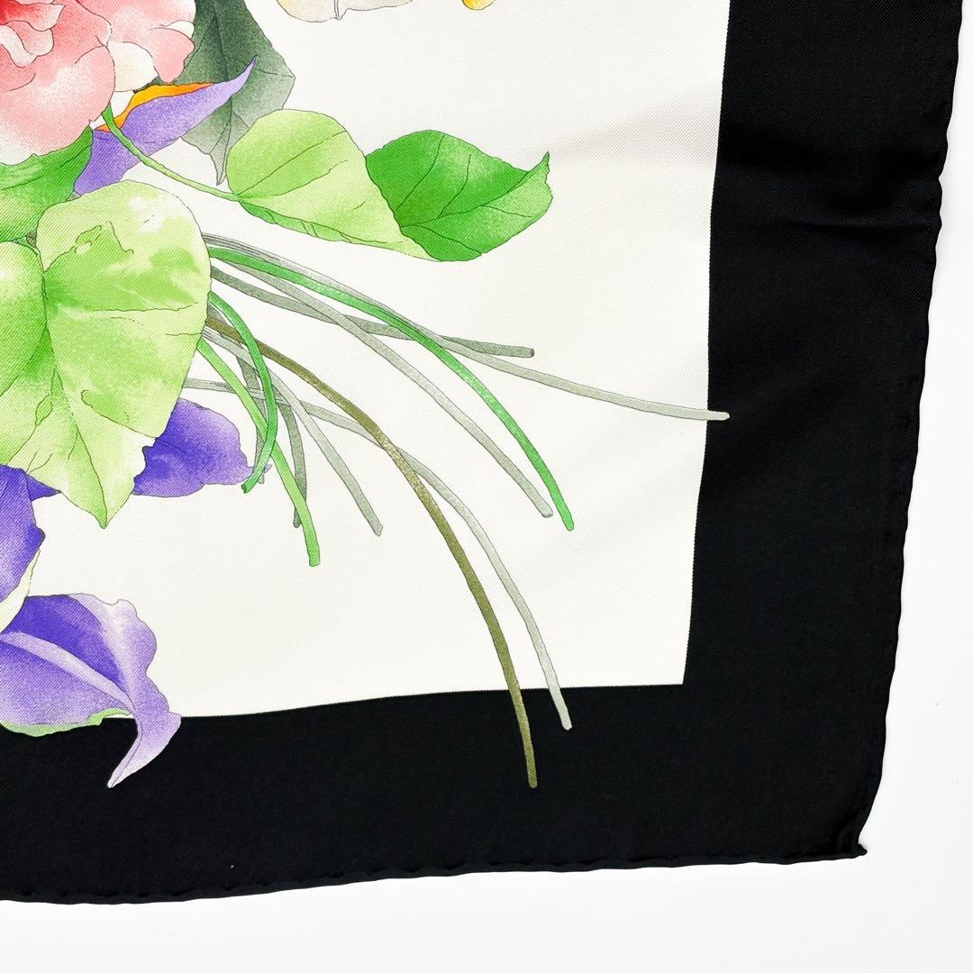 ♡美品♡ GUCCI グッチ スカーフ シルク100% 花柄 大判 ブラック