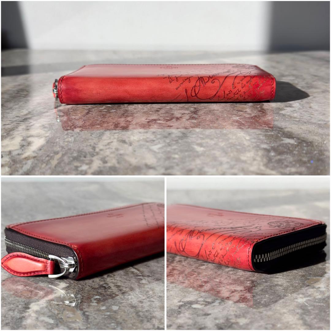 新品 定価22.4万円 ベルルッティ イタウバ スクリットレザー長財布 オレンジ