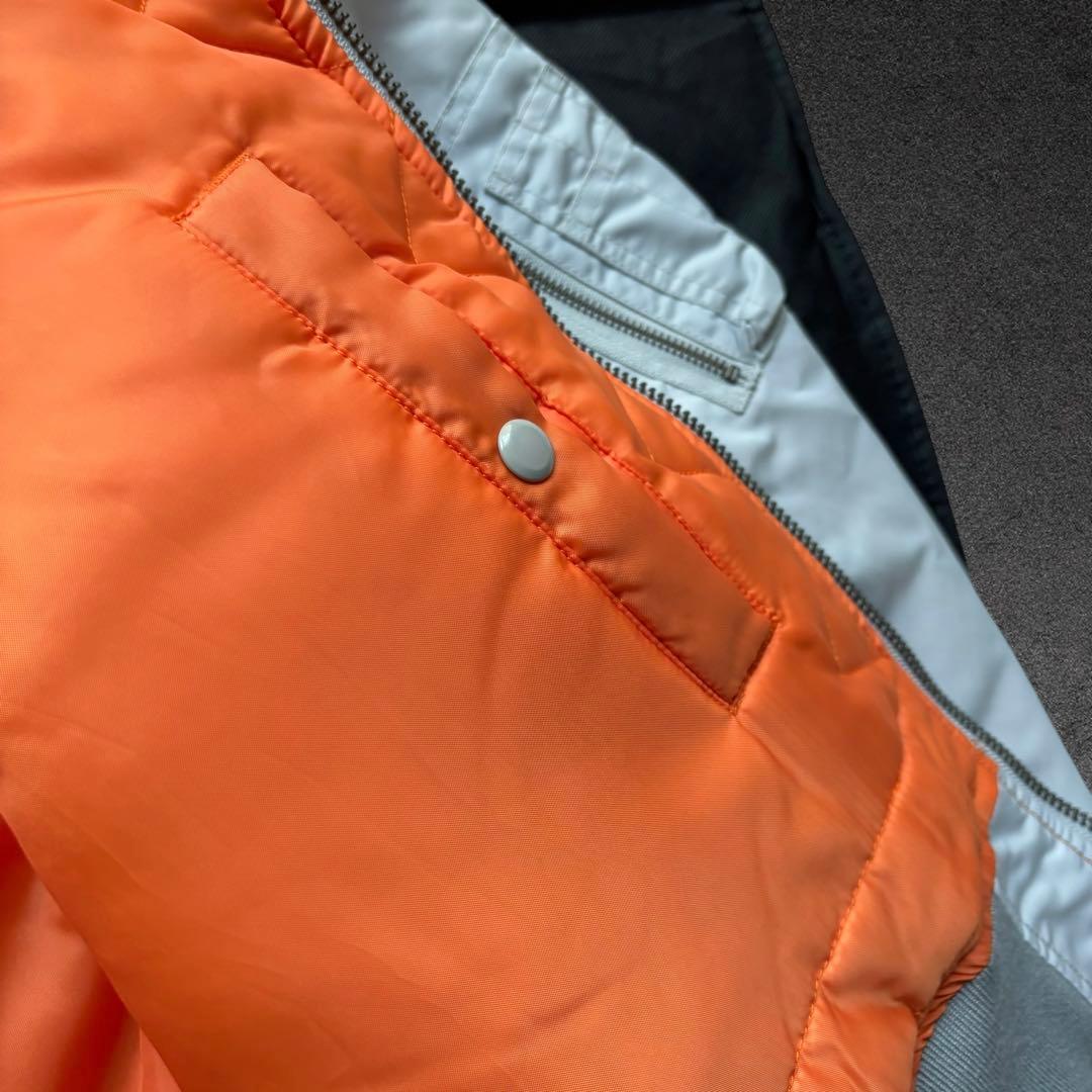 極美品XL✨ BEAMS MA-1 リラックスフィット 中綿ジャケット シルバー