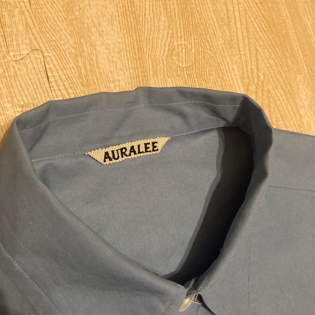 オーラリー　WASHED FINX TWILL BIG SHIRTS