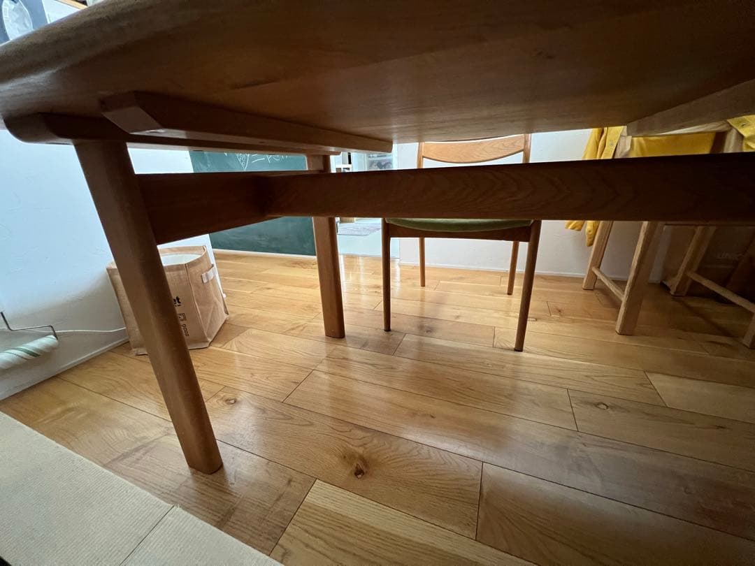 【引取りorお届け】天然木 無垢 ダイニングテーブル 1900mm