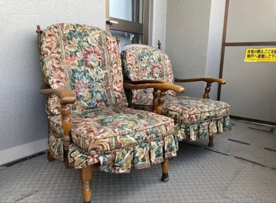 飛騨産業 HIDA 1人掛けソファ 花柄 アームチェア日本製