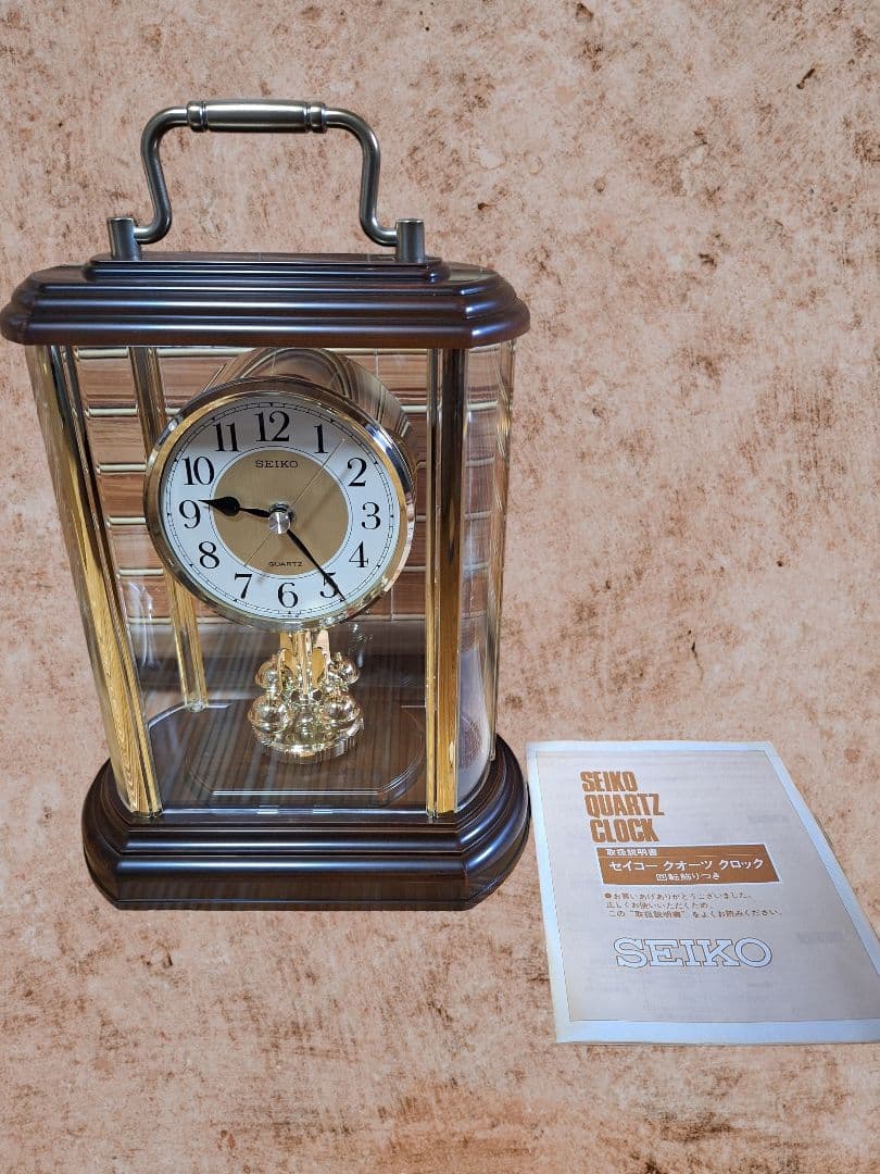 SEIKO セイコー クオーツ置時計 飾り振り子付き