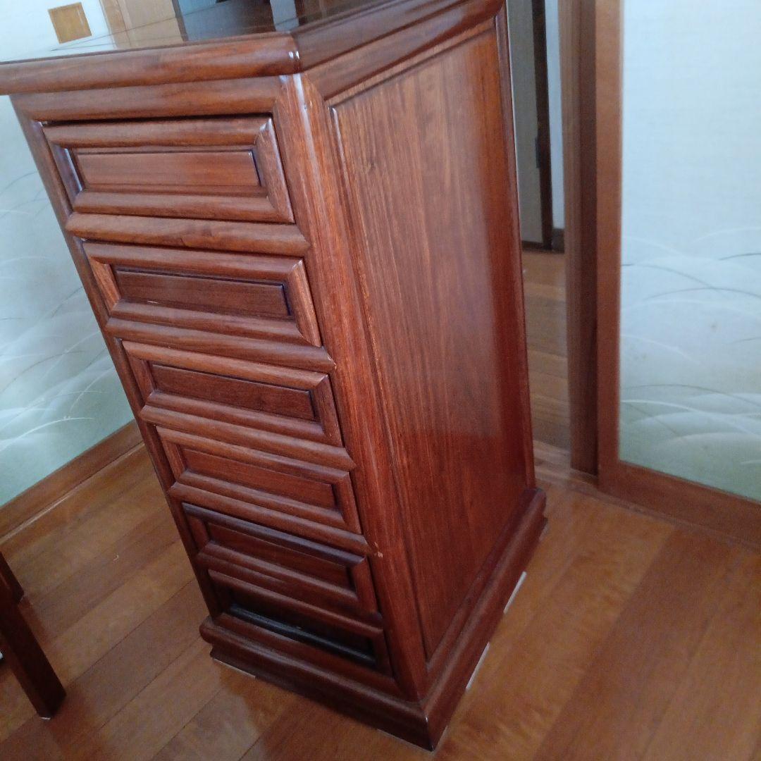 花梨木製キャビネット 6引き出し
