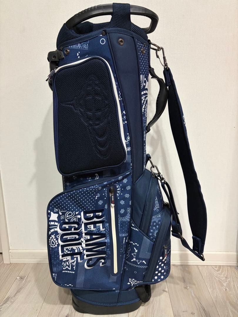 希少 BEAMS GOLF スタンドバッグ ネイビー バンダナ キャディバッグ