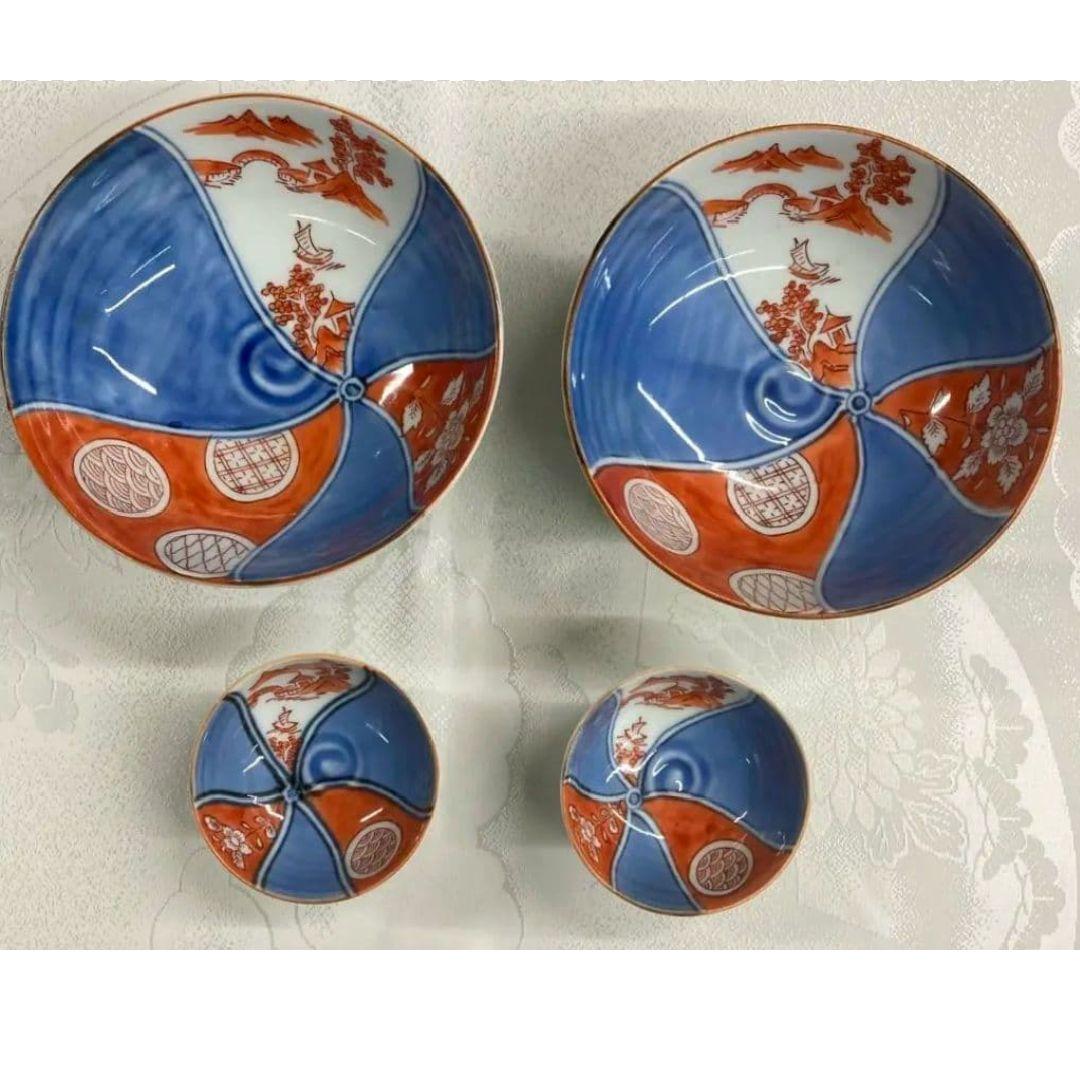 2組セット　有田焼　染錦 高台 刺身揃え　煮物鉢　料亭 割烹 有田焼　新品高級品