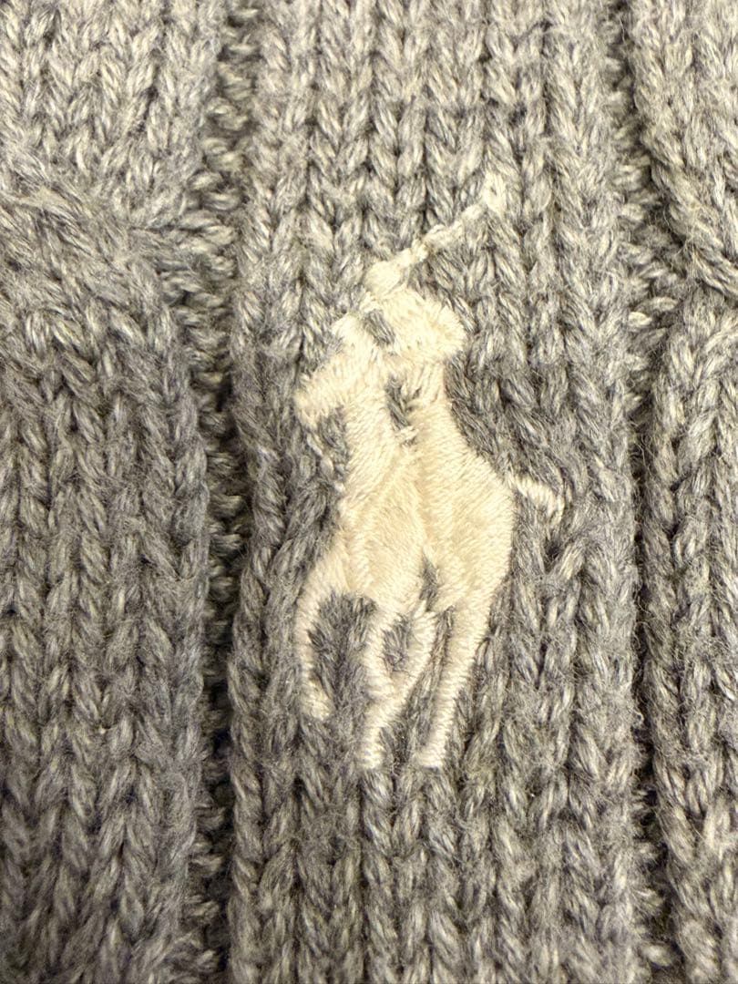 【極美品✨】ポロラルフローレン定番大人気グレーカラーコットンケーブルセーター