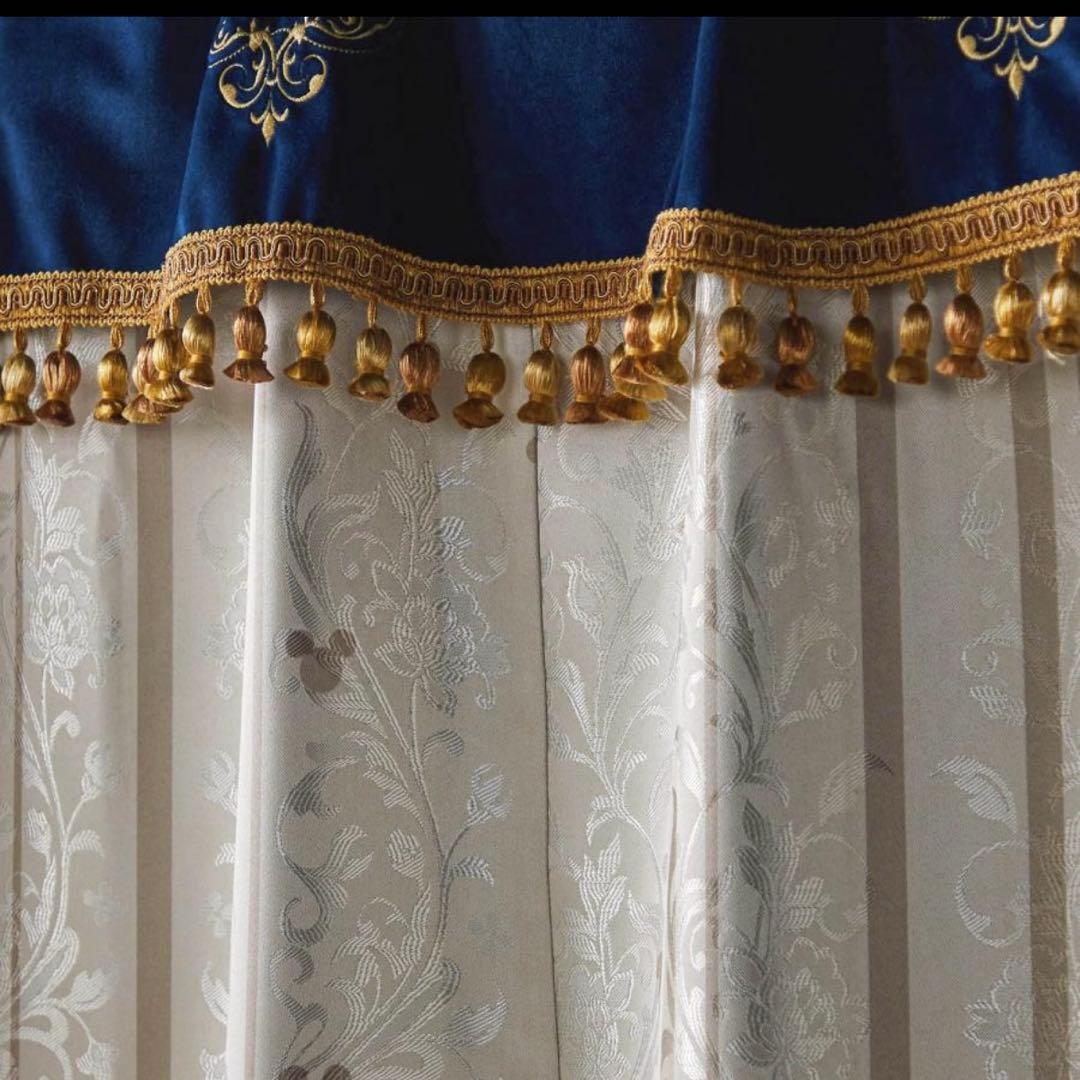 【新品】ディズニー ミッキージャカード 遮光カーテン約100×220×2枚