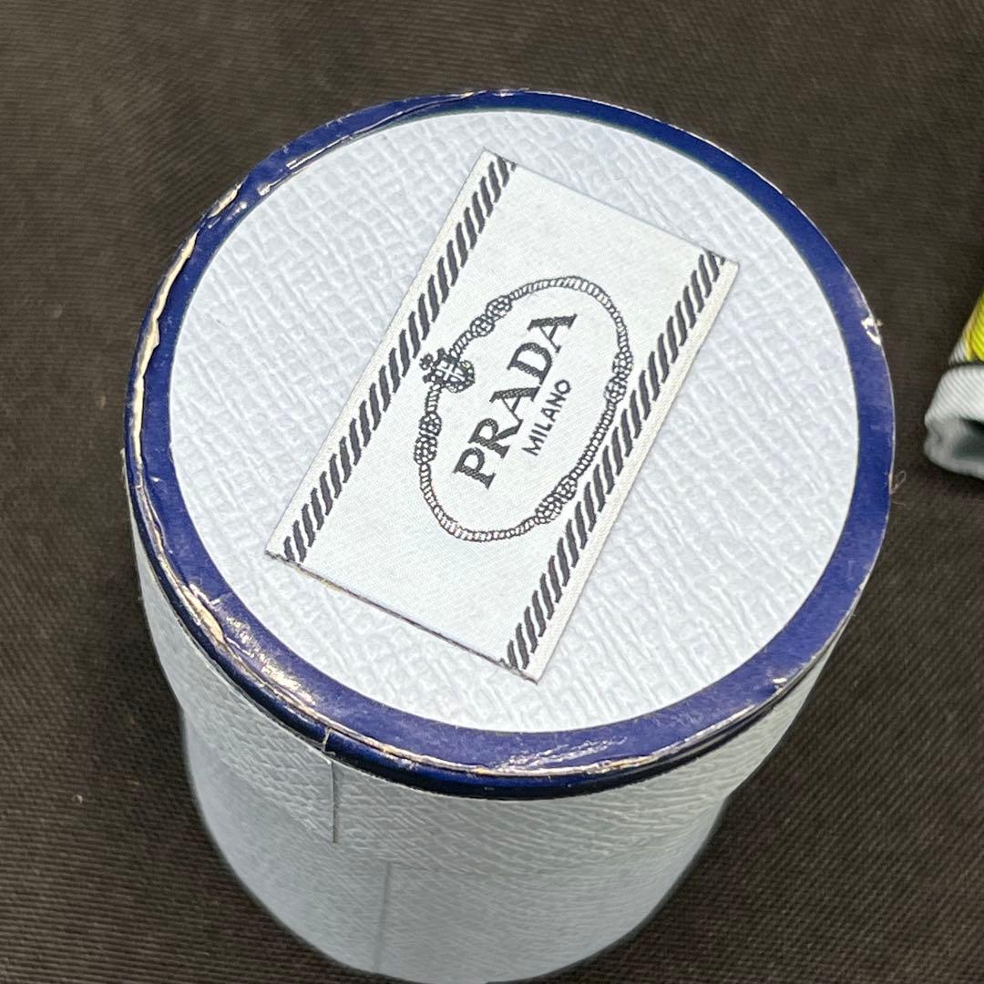 姫*パ様 hh【used】PRADA プラダ　スカーフ　リボン　水色　細いスカー