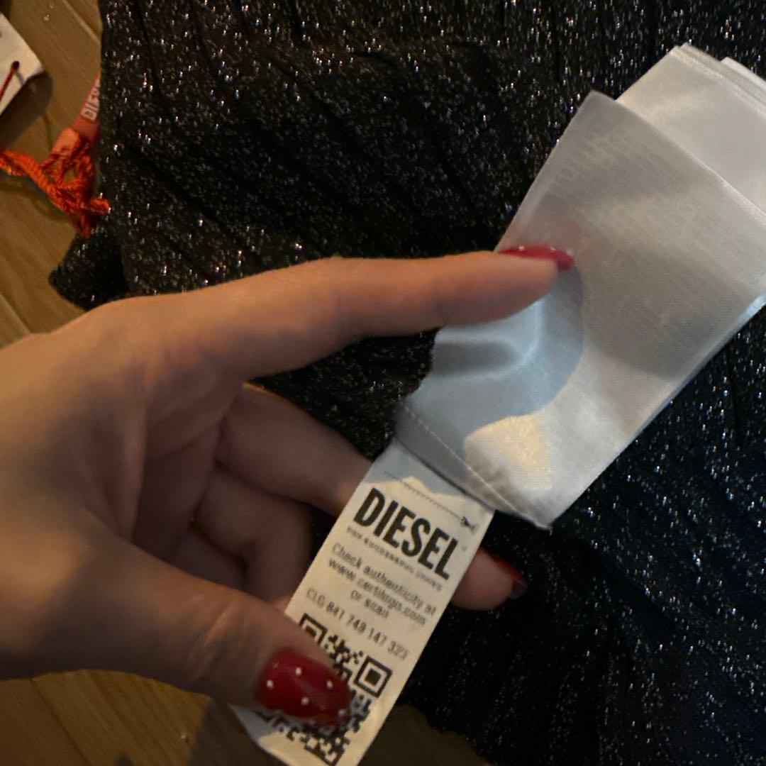 DIESEL リブ編みベアトップ 黒 新品タグ付き