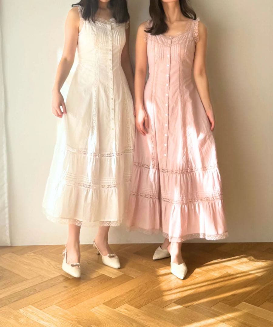 【タグ付き新品】レースミックスフレアワンピース