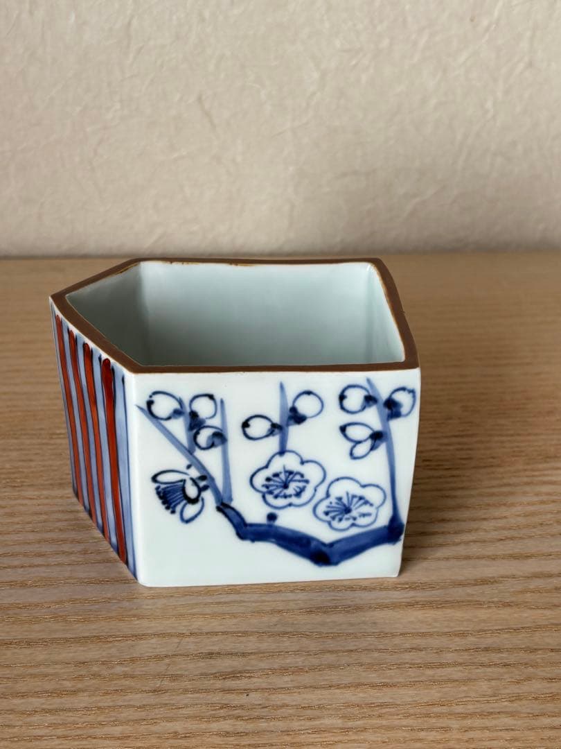京都の陶芸家、竹中浩さんの色繪梅竹文向付6客　桐箱入