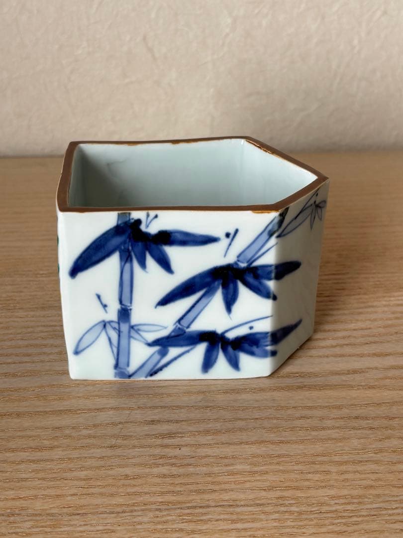 京都の陶芸家、竹中浩さんの色繪梅竹文向付6客　桐箱入