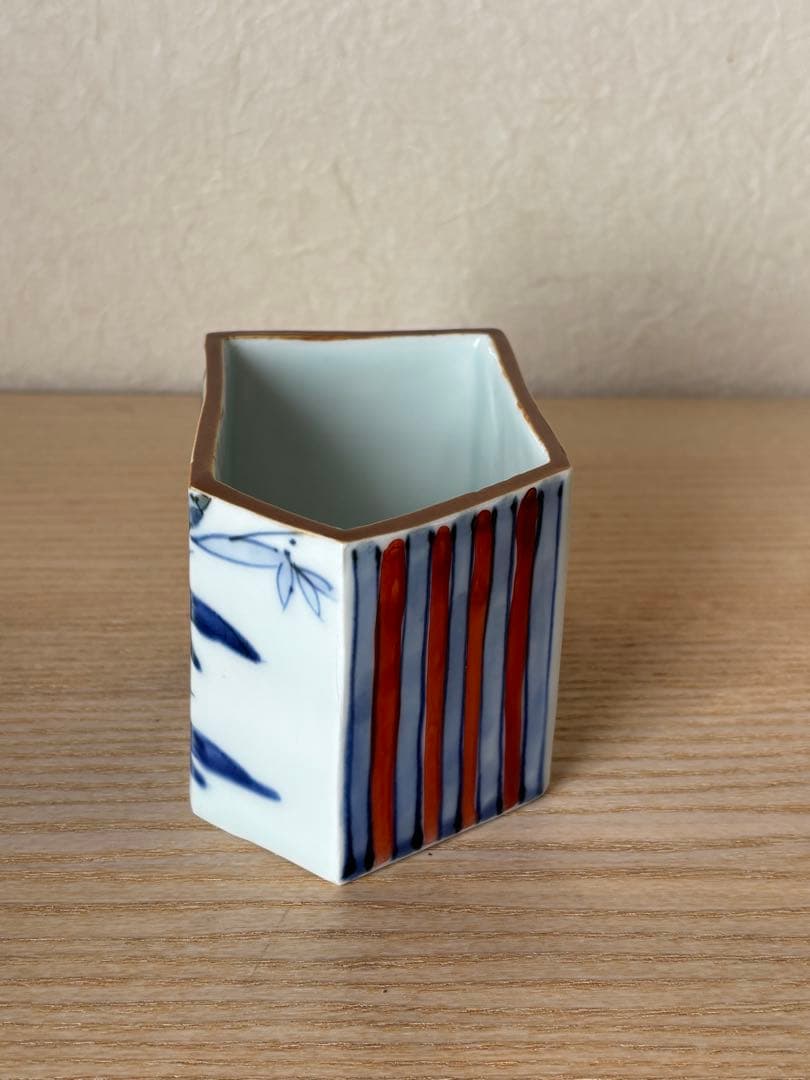 京都の陶芸家、竹中浩さんの色繪梅竹文向付6客　桐箱入