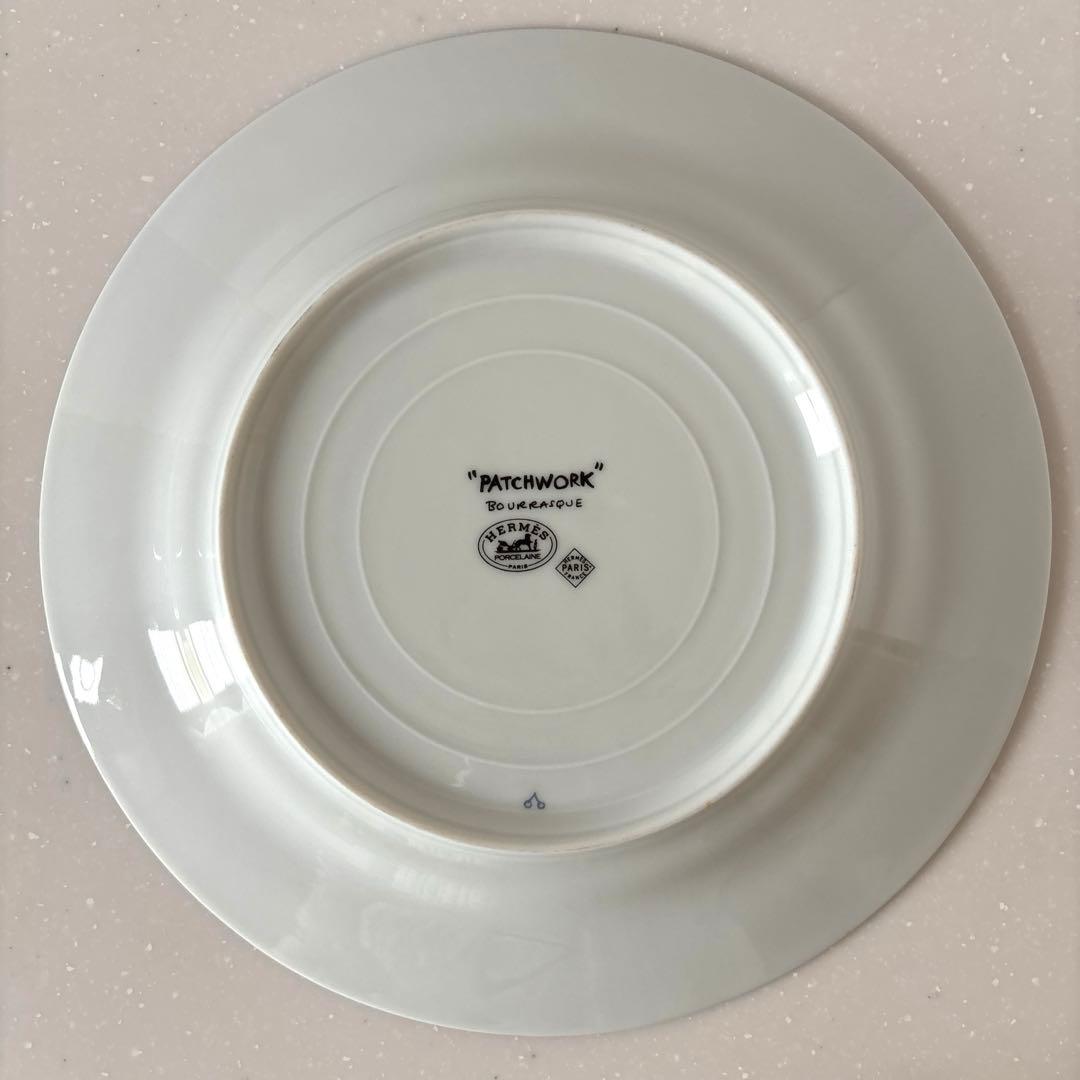 【HERMES】エルメス　パッチワーク突風デザートプレート　21cm 中古　稀少