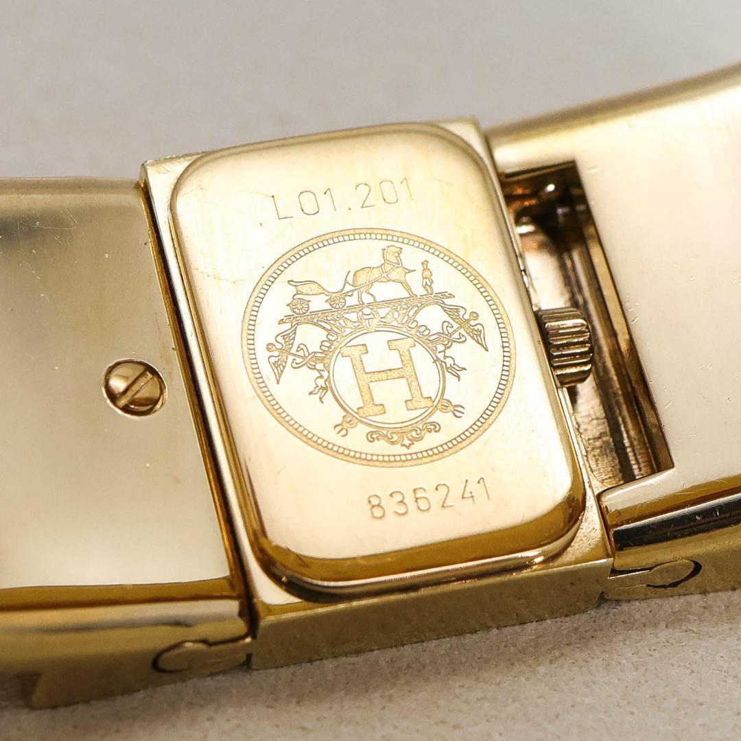 稼働 Hermes ロケ 腕時計 バングル 七宝焼 新品電池 2735