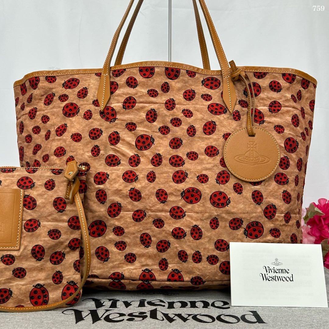 【極美品】ヴィヴィアンウエストウッド トートバッグ ポーチ付 てんとう虫