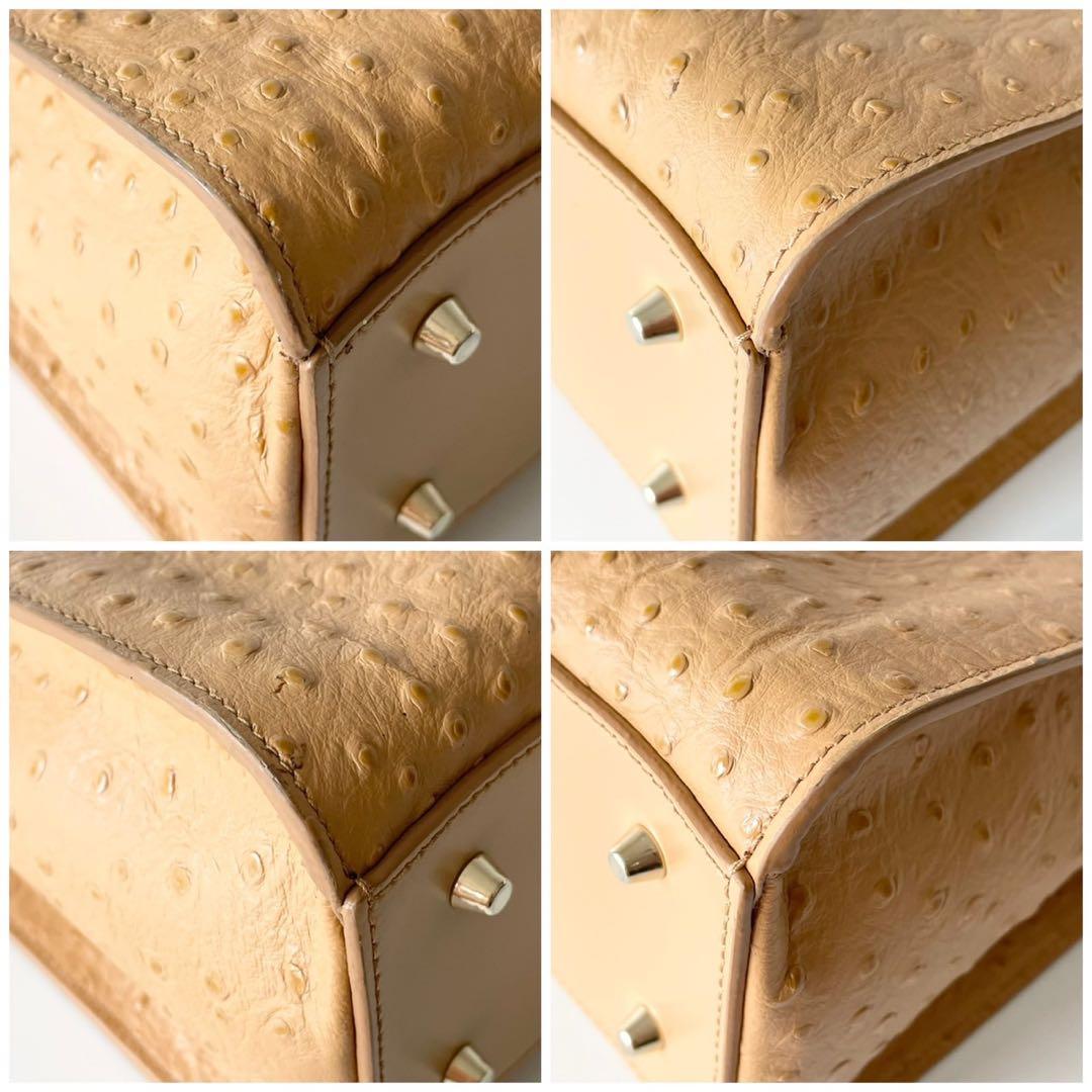 【極美品】FURLA 2way トートバッグ LADY M オーストリッチ調