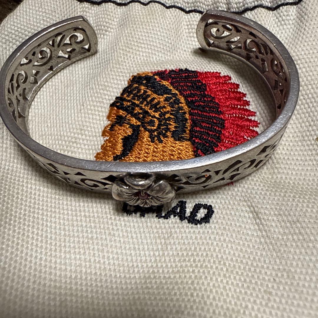 SAAD シルバーバングル フラワーモチーフ