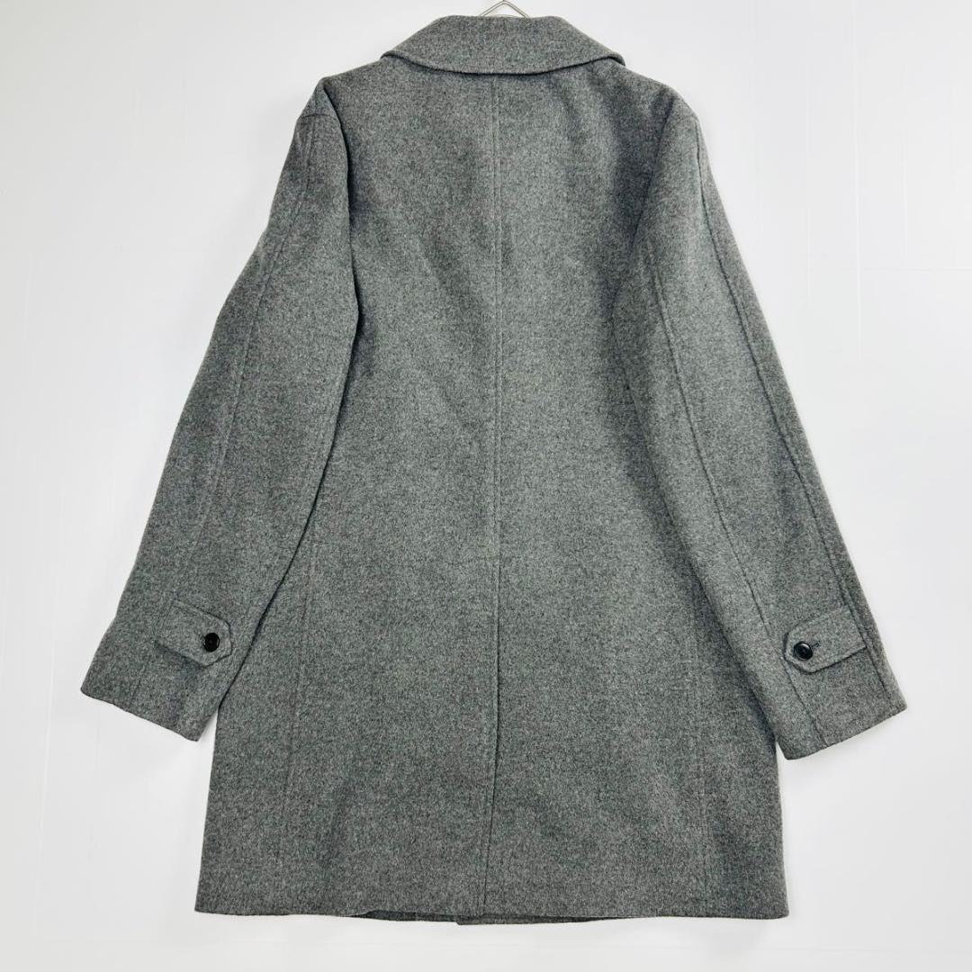 極美品 グリーンレーベルリラクシング ステンカラーコート カシミア混 グレー M