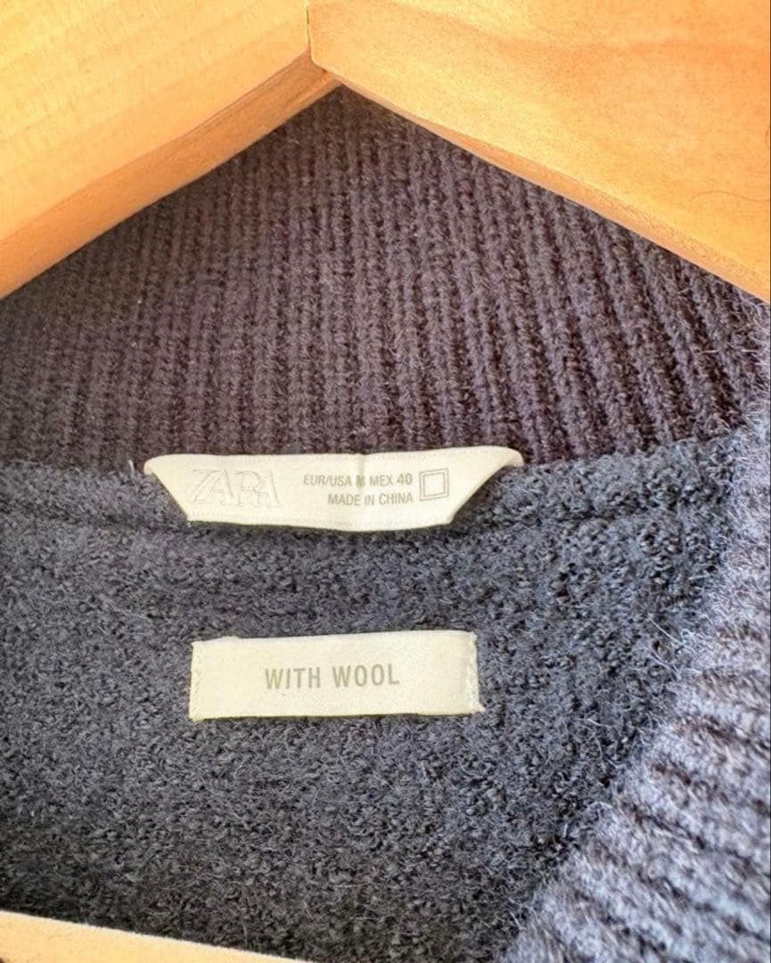 zara ザラ リブ襟切り替えジャケット M