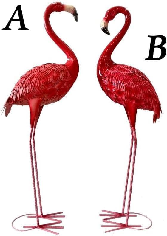 面白い★大型フラミンゴ★ガーデンオーナメント/置物/オブジェ/園芸装飾2個セット