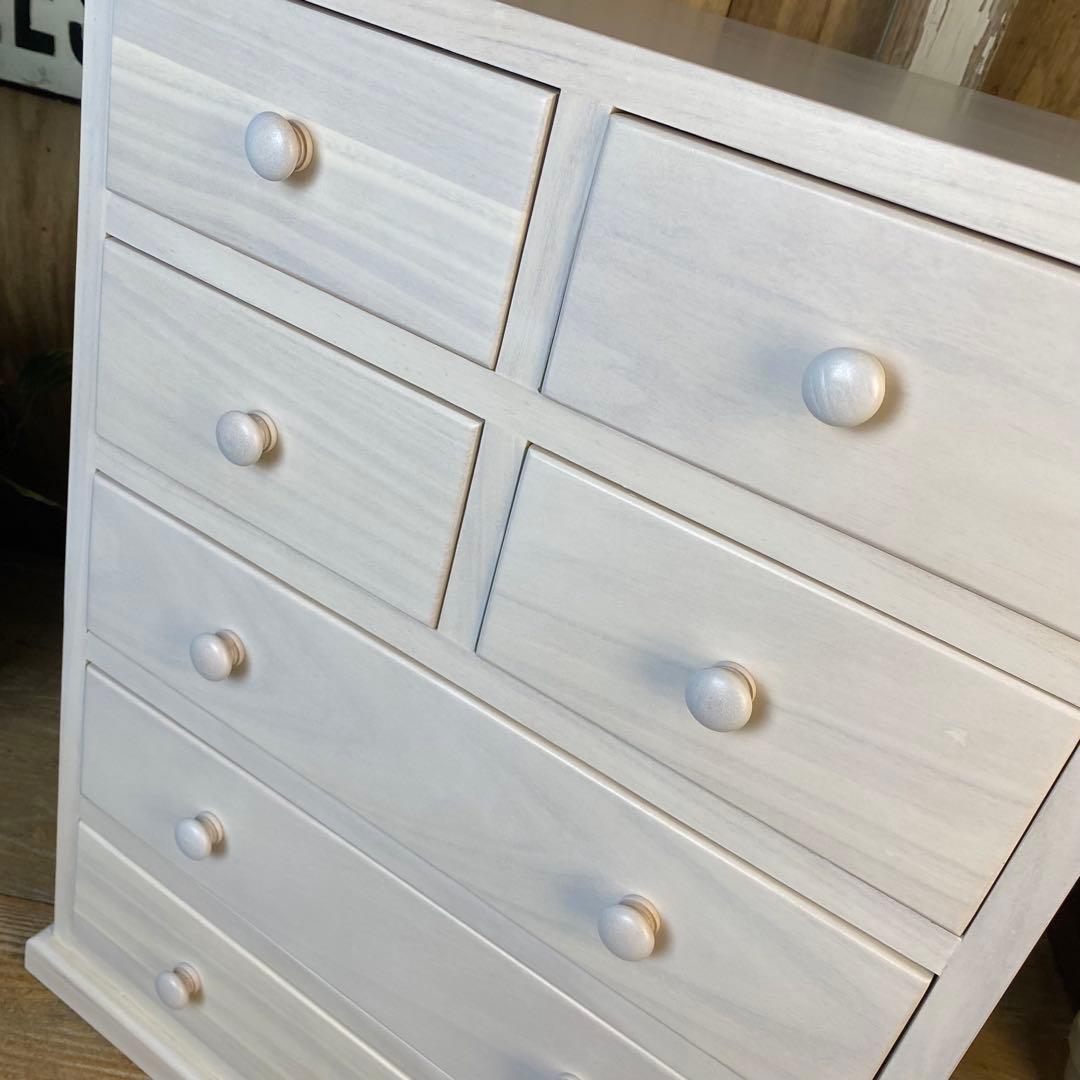 大幅値下げセール中！木製多引き出し桐チェストタンスDホワイト48㎝×65㎝縦長