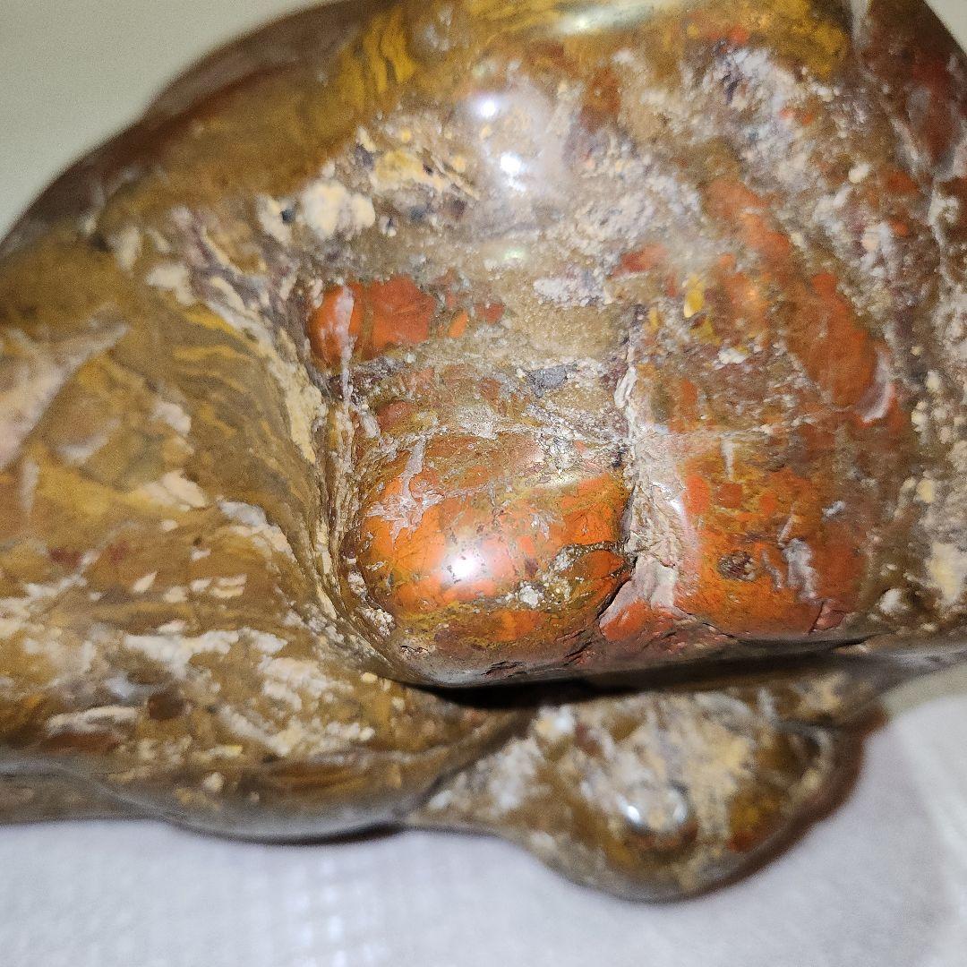 天然石 置物 赤褐色 金色、水石？