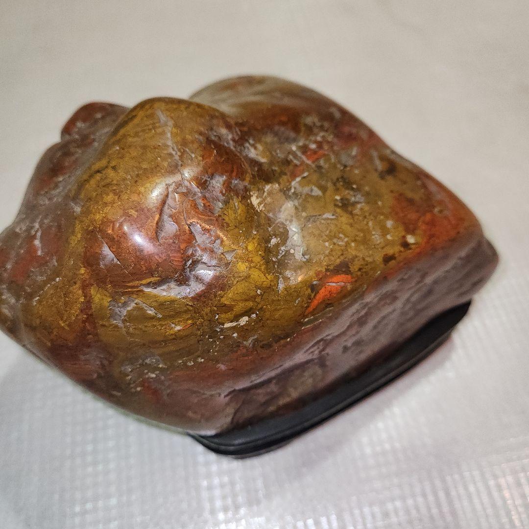 天然石 置物 赤褐色 金色、水石？