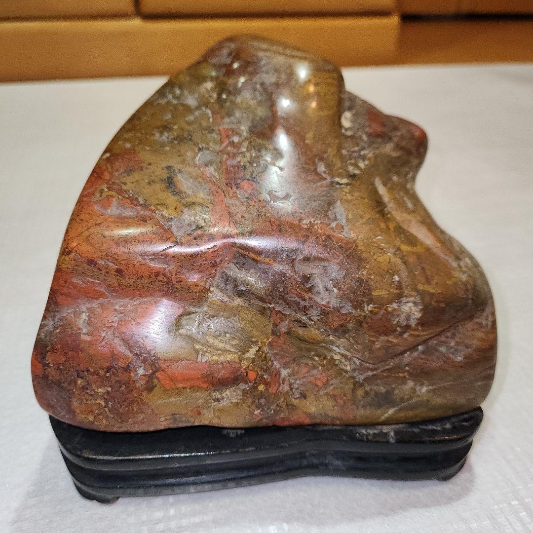 天然石 置物 赤褐色 金色、水石？