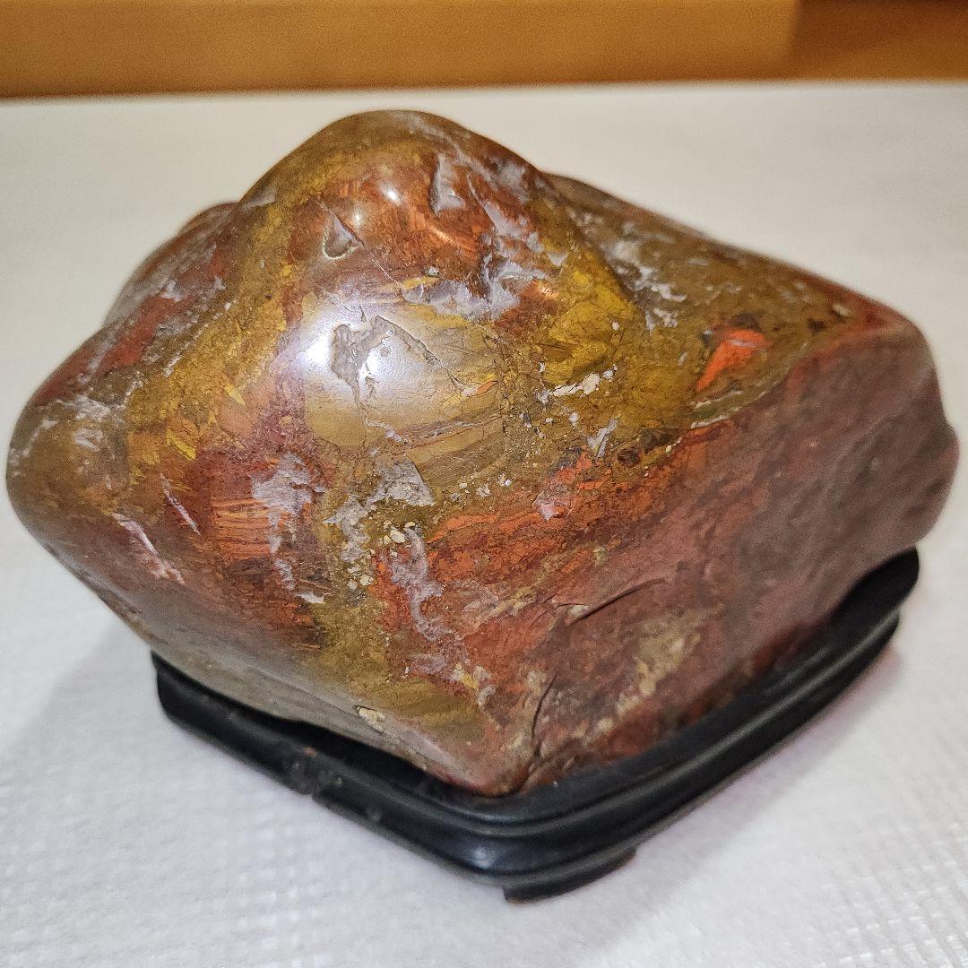 天然石 置物 赤褐色 金色、水石？