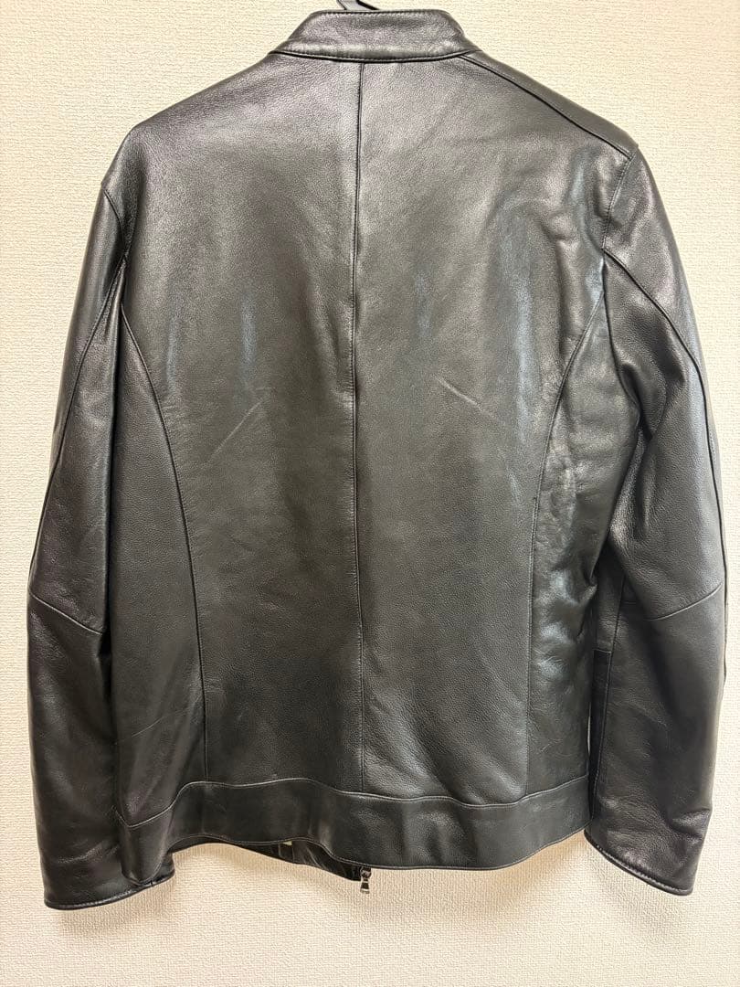 ナノ・ユニバース　ラムレザー　シングルライダースジャケット