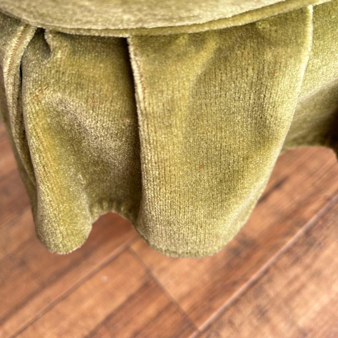 飛驒産業　キツツキ　オットマンスツール　ベルベット　グリーン