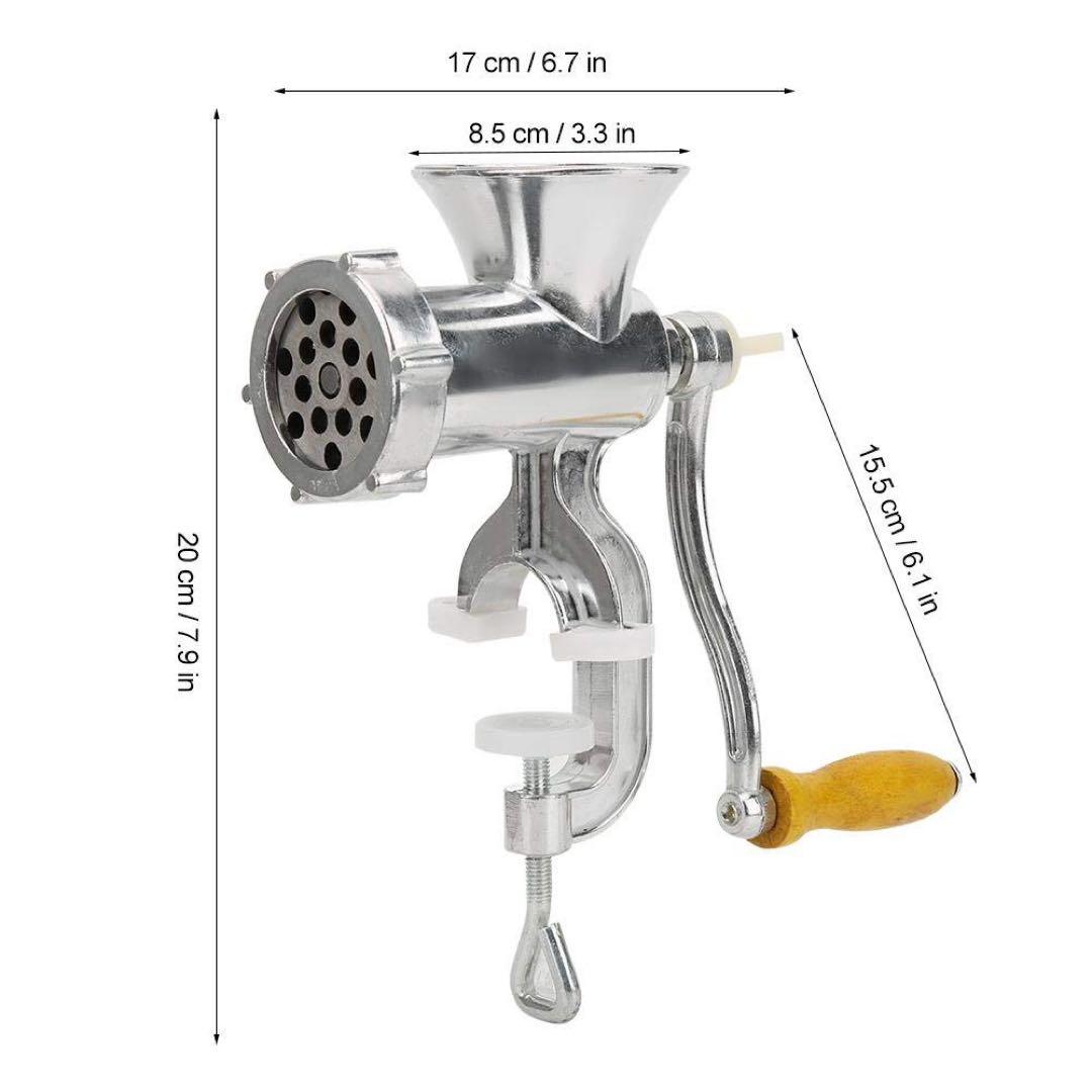 手動肉ミンサー スタッファーチューブ付き ステンレス鋼 肉グラインダー 肉挽き
