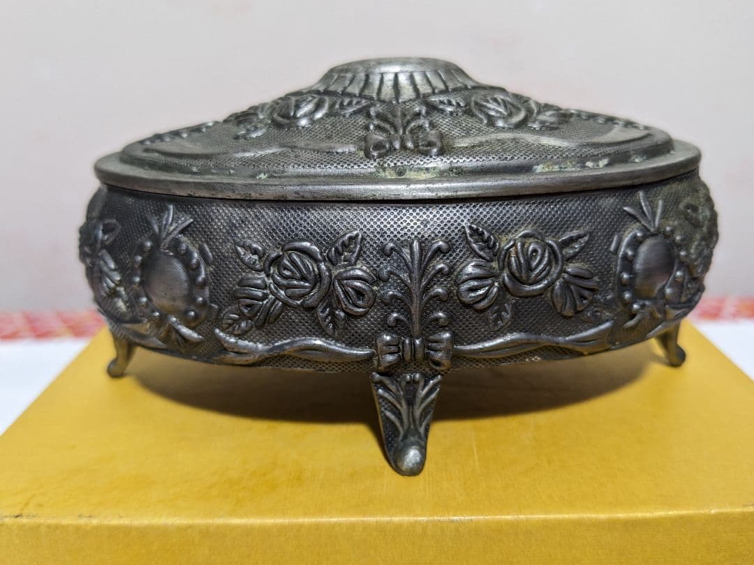 ♦ピューター製 猫足ジュエリーボックス 英国 フランス アールヌーヴォー様式