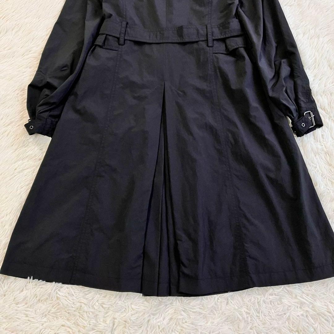 美品 マックスマーラ アンドコー Aライン ロングトレンチコート ベルト 黒