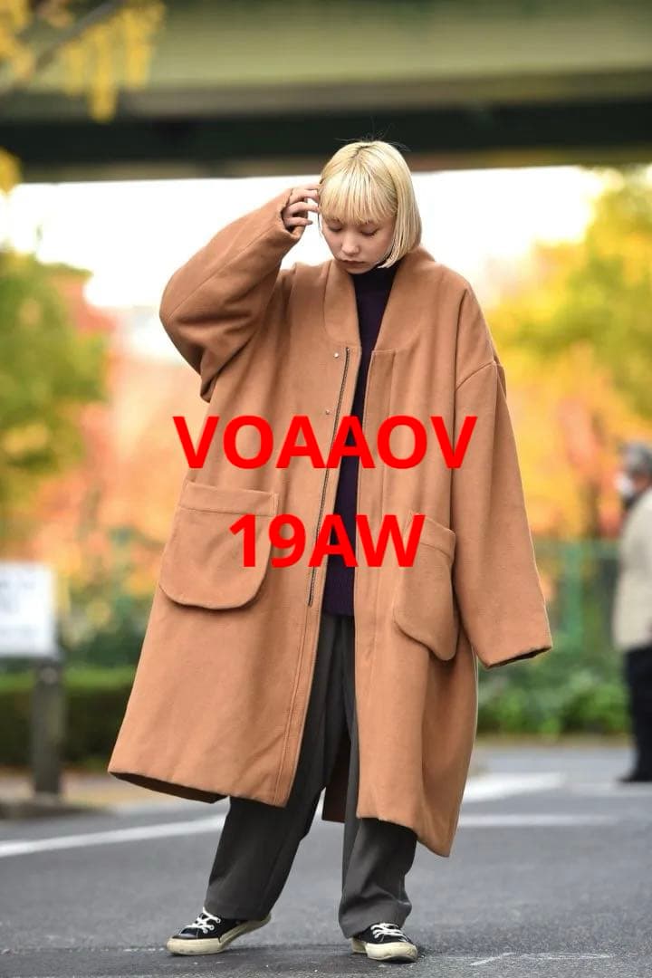 【19AW VOAAOV メルトンビッグコート キャメル】