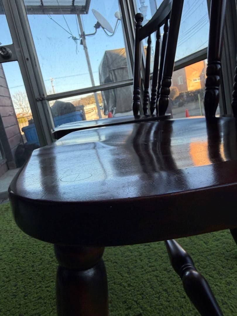 北海道民芸家具 ウィンザーチェア 2脚　無垢材 ダイニングチェア ビンテージ