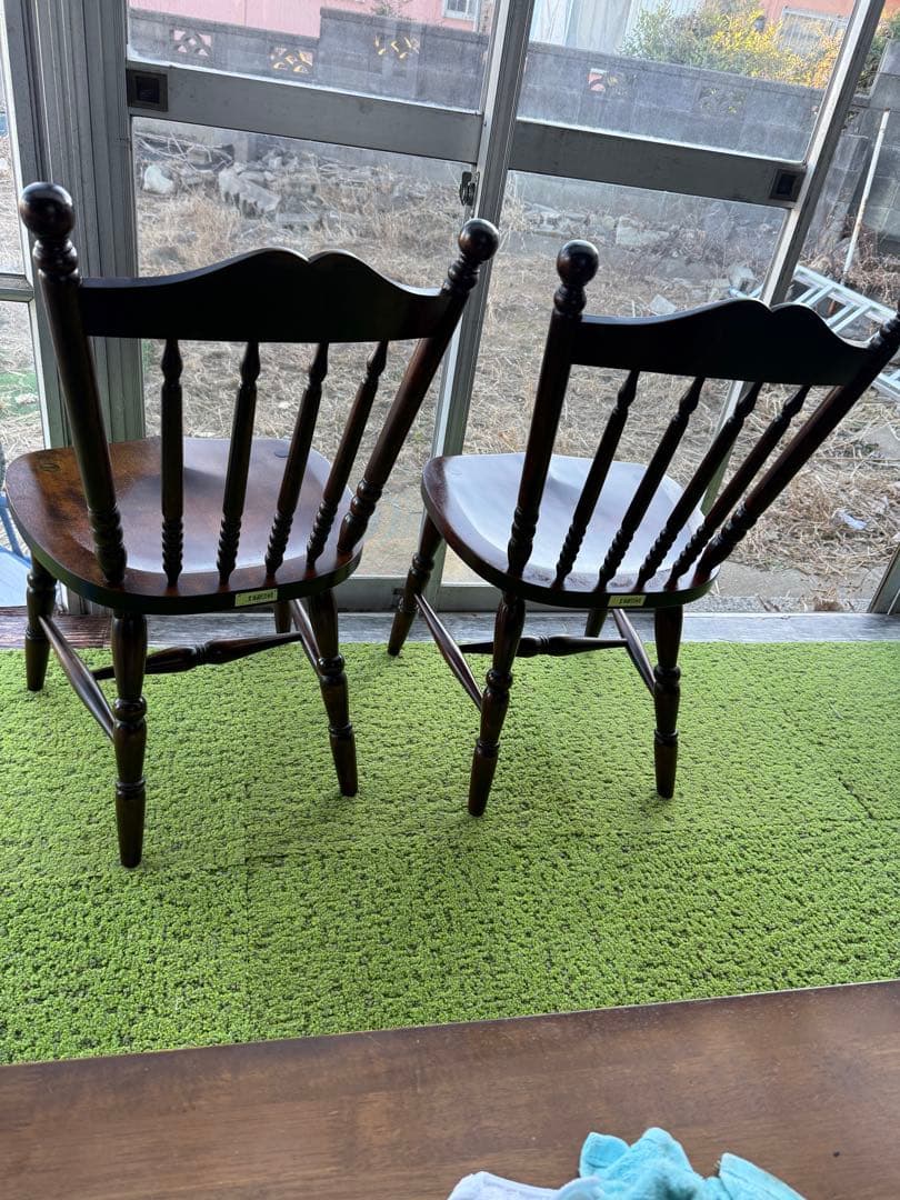 北海道民芸家具 ウィンザーチェア 2脚　無垢材 ダイニングチェア ビンテージ