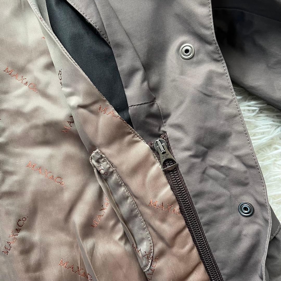 【美品】マックスマーラ ロングトレンチコート ベルト ライナー付 38 ブラウン