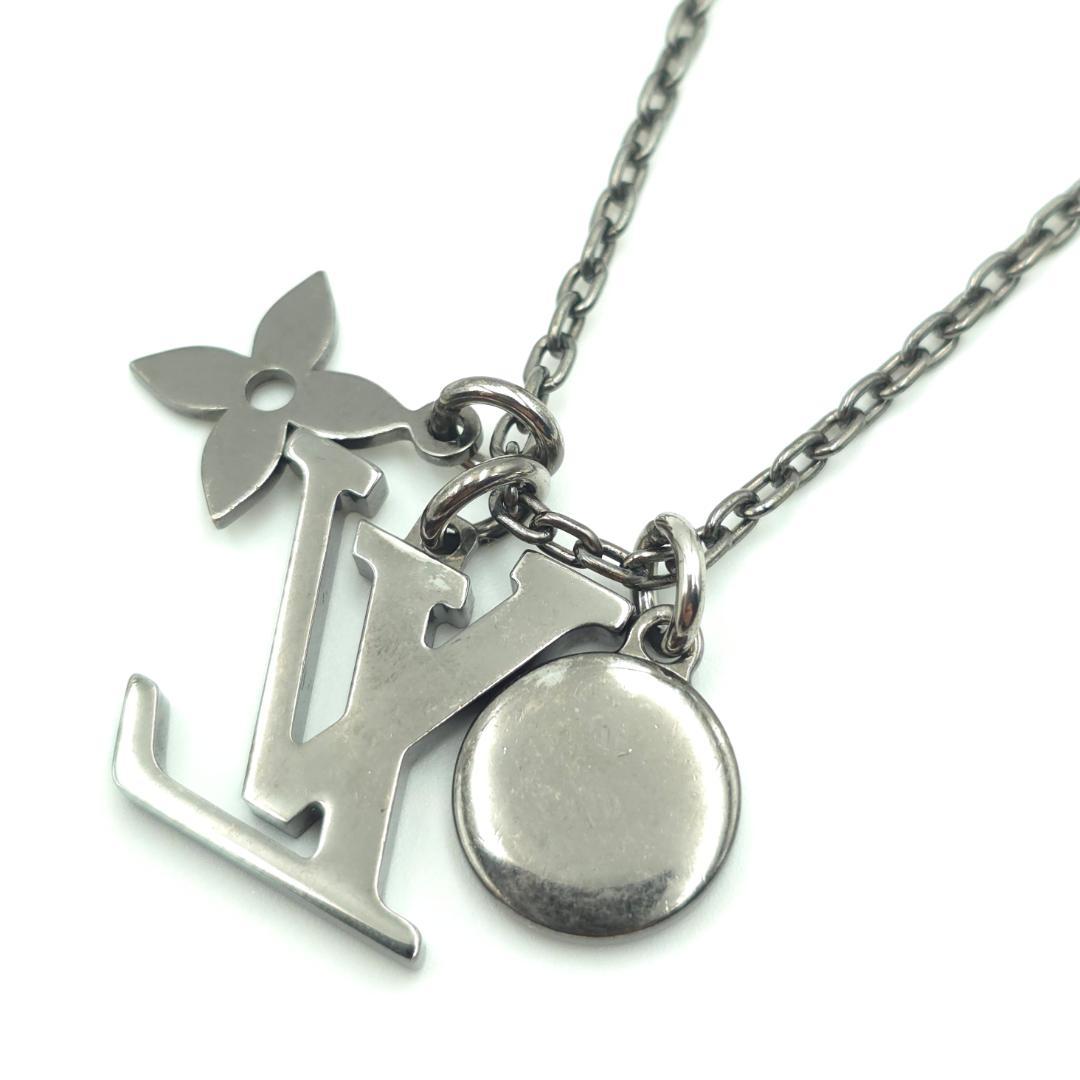 ルイヴィトン LVイニシャル フラワーモチーフ ネックレス メンズ エクリプス