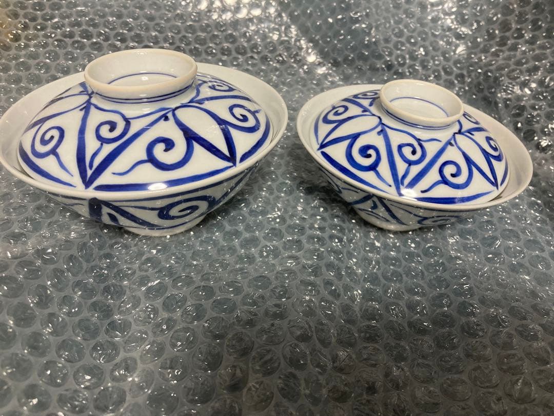 平安岩華造　変わり唐草飯茶碗