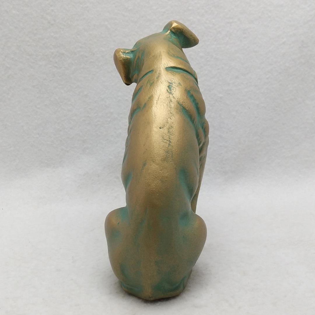 ビクター 犬 ニッパー 金属製 勝運戌 置物 ヴィンテージ ガラスケース付き