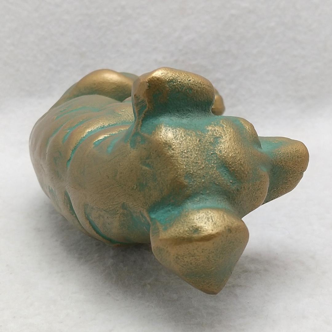 ビクター 犬 ニッパー 金属製 勝運戌 置物 ヴィンテージ ガラスケース付き