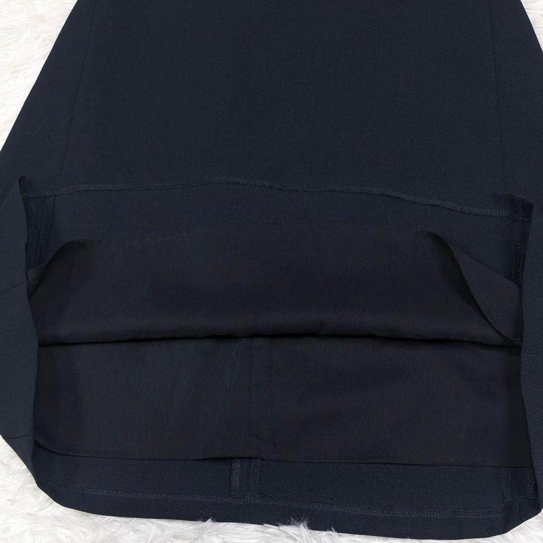 美品 INDIVI スーツ スリーピース 38 ネイビー パンツ ノーカラー